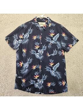 California Cowboy High Water Shirt Large Bird of Paradise Hawaiian W/ Pockets